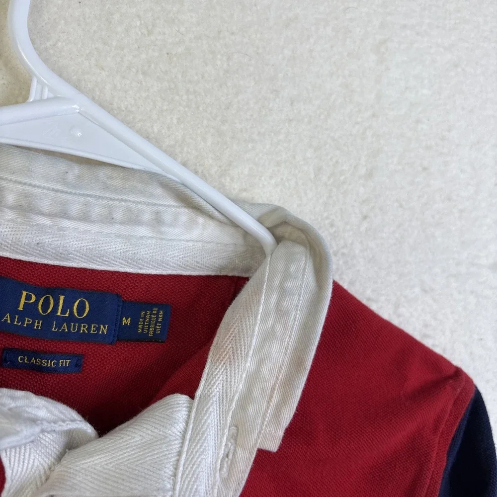 Polo Ralph Lauren Hi Tech Limited Edition Rugby Shirt Size M Spell Out oil spots